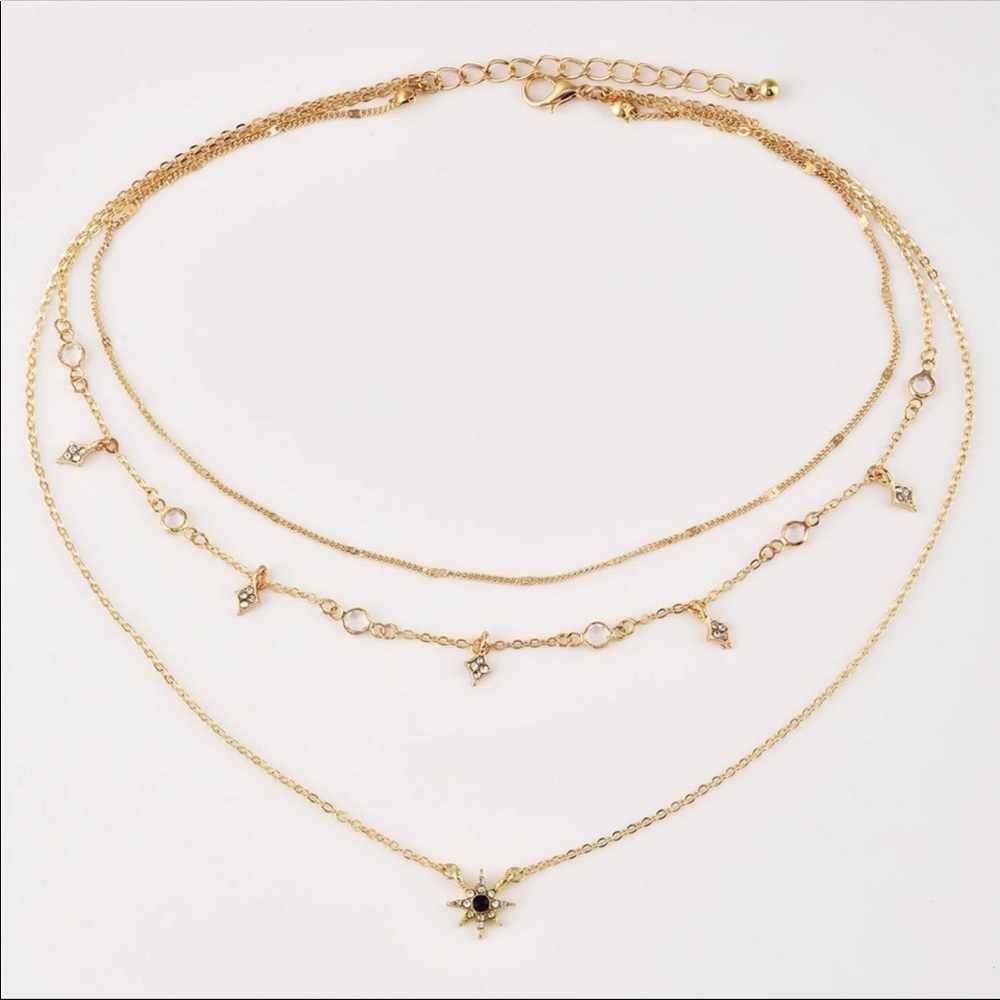 Beautiful Gold Layered Star Necklace - Picture 4 of 4